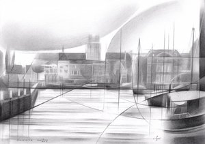 Abstract Harbor Scene