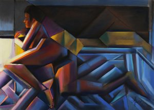 Geometric Woman Reflects by Corné Akkers