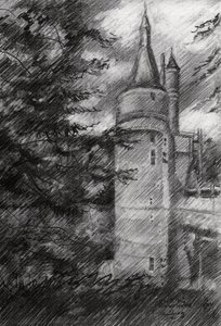 Mysterious Castle Drawing