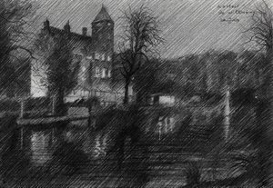 Night Castle Sketch by Corné Akkers