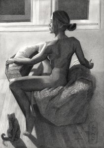 Nude Woman by Window by Corné Akkers