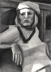 Pensive Geometric Woman by Corné Akkers