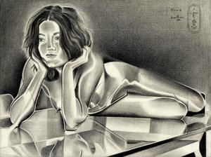 Pensive Woman Reflection by Corné Akkers