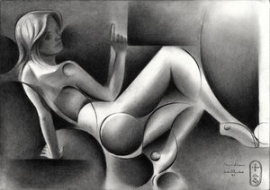 Stylized Reclining Woman by Corné Akkers