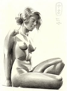 Stylized Seated Nude