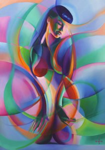 Vibrant Abstract Woman by Corné Akkers