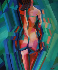 Vibrant Cubist Figure