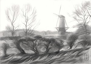Winter Windmill Drawing