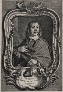 Portrait of Philips Wouwerman or Philippus Wouwermans 1619-1668 Dutch painter - engraving by Nicolas-Gabriel Dupuis after Cornelis Visscher by Cornelis (after) Visscher