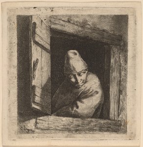 The Peasant in a Window by Cornelis Pietersz Bega