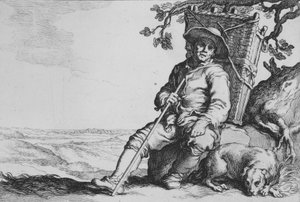 Traveler with Dog, from the series Sixteen Peasant Subjects by Cornelis Bloemaert