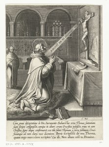 Saint Thomas Aquinas Speaking with a Crucifix by Cornelis Boel