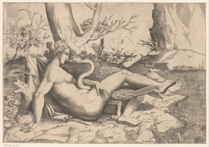 Leda and the Swan by Cornelis Bos (possibly)
