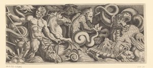 Frieze with the Triumph of Neptune, Right Plate by Cornelis Bos