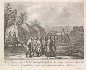 William V with His Sons in the Military Camp, 1794 by Cornelis Brouwer