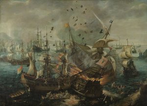 The Explosion of the Spanish Flagship during the Battle of Gibraltar, c.1621