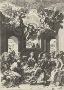 Adoration by the Shepherds by Cornelis Cort