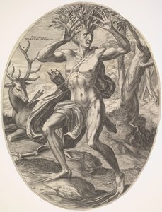 Cyparissus from The Rural Gods by Cornelis Cort