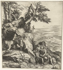 Landscape with Reading Hieronymus by Cornelis Cort