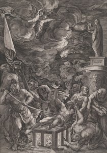 Martyrdom of St. Lawrence by Cornelis Cort