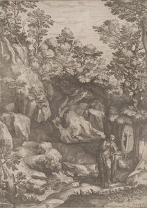 Mary Magdalen Repentant in the Wilderness, 1573 by Cornelis Cort