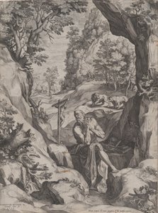 St Jerome Penitent in the Wilderness, 1573 by Cornelis Cort