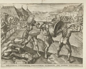 Battle between the Horatii and the Curiatii by Cornelis Cort
