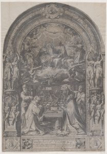 The Coronation of the Virgin with St Lawrence, St Paul, St Peter and St Sixtus by Cornelis Cort