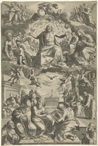 Dispute Among the Church Fathers Over the Holy Sacrament by Cornelis Cort