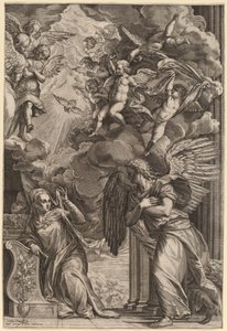 The Annunciation by Cornelis Cort after Titian