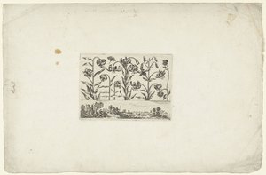 Row of Flowers Above Landscape by Cornelis Danckerts (I)