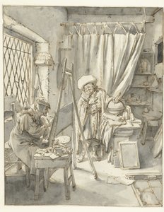 An Artist with a Model in His Studio