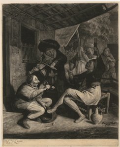 A Man Offers Tobacco to Another by Cornelis Dusart