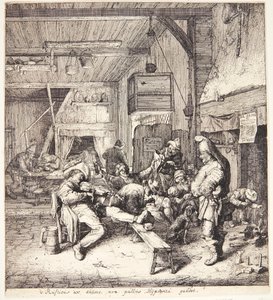Violin Player in a Tavern Room by Cornelis Dusart