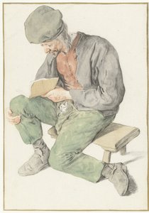 Seated Man Reading, Facing Left