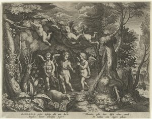 John the Baptist Accompanied by Angels as He Enters the Desert by Cornelis Galle (I)