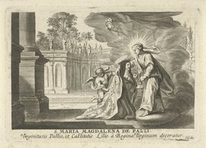 Mary Gives a Lily Branch to St. Mary Magdalene de Pazzi by Cornelis Galle (I)
