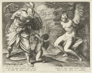 Venus Bound to a Tree and Cupid Punished by Minerva by Cornelis Galle (I)