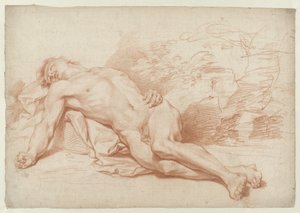 Reclining Male Nude by Cornelis Joseph d