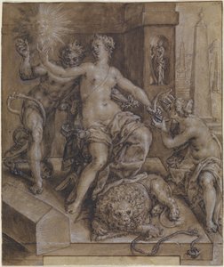 Design for the Central Section of The Mirror of Virtue by Cornelis Ketel