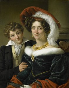Rudolphina Wilhelmina Elizabeth de Sturler, Second Wife of Count Johannes van den Bosch, with their Son Richard Leeuwenhart by Cornelis Kruseman