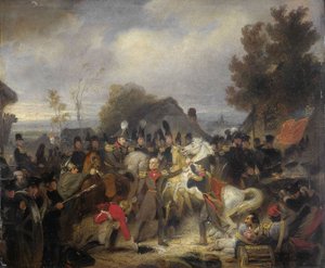 The Prince of Orange Changing His Wounded Horse at Boutersem by Cornelis Kruseman