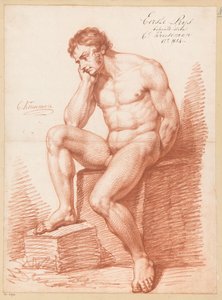 Seated Male Nude, Front View (1st Prize 1814)