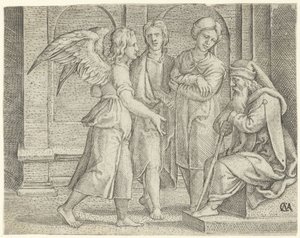 Tobias and the Angel with Tobit and Anna (History of Tobias) by Cornelis Massijs