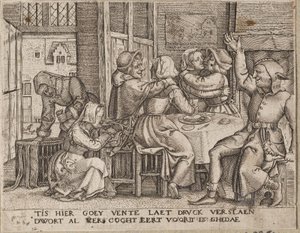 Two Couples of Lovers in an Inn by Cornelis Massijs