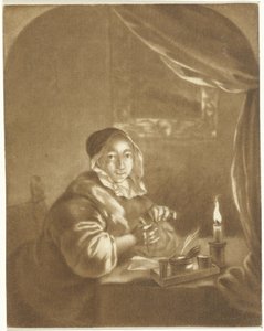 Lady by Candlelight by Cornelis Ploos van Amstel (signed by artist)