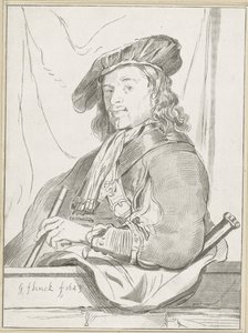 Man by Parapet by Cornelis Ploos van Amstel (signed by artist)