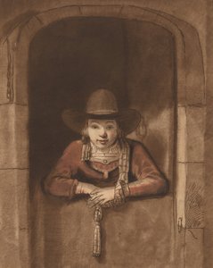 Boy Leaning over a Lower Door by Cornelis Ploos van Amstel