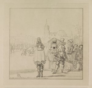 Elegant Company on the Ice by Cornelis Ploos van Amstel