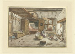 Interior with Woman by Cradle